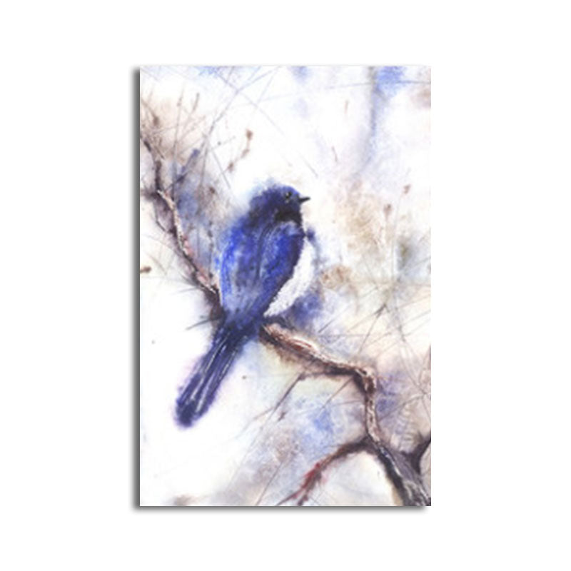 Rustic Bird Painting Canvas Print Pastel Color Textured Wall Art Decor for Living Room Clearhalo 'Art Gallery' 'Canvas Art' 'Country Art Gallery' 'French Country' 'Rustic' Arts' 1656441