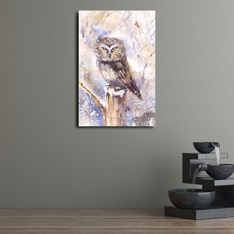 Rustic Bird Painting Canvas Print Pastel Color Textured Wall Art Decor for Living Room Clearhalo 'Art Gallery' 'Canvas Art' 'Country Art Gallery' 'French Country' 'Rustic' Arts' 1656443