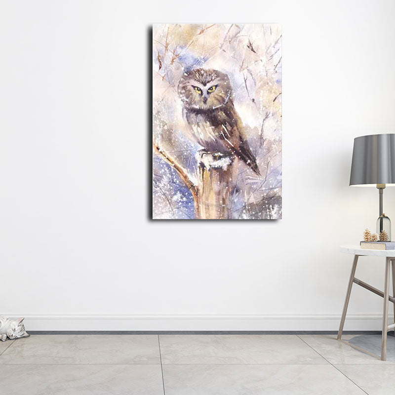 Rustic Bird Painting Canvas Print Pastel Color Textured Wall Art Decor for Living Room Clearhalo 'Art Gallery' 'Canvas Art' 'Country Art Gallery' 'French Country' 'Rustic' Arts' 1656444