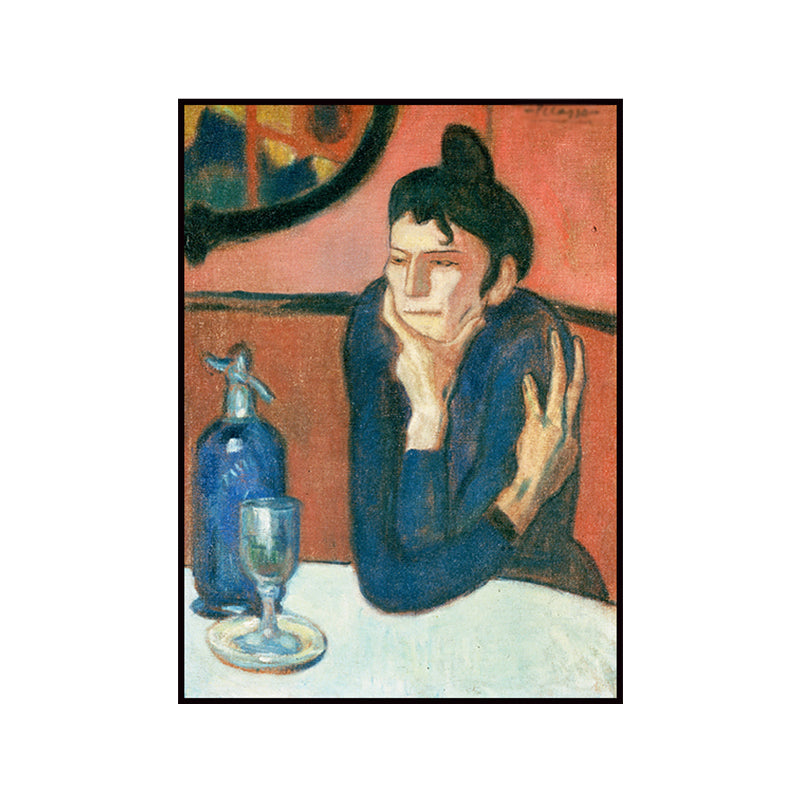 Red Traditional Wall Art the Absinthe Drinker Painting Canvas Print for Sitting Room Clearhalo 'Art Gallery' 'Canvas Art' 'Traditional' Arts' 1656491