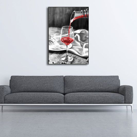 Red Modernist Canvas Art Luxury Wine and Glass Paintings for Restaurant, Multiple Size Options Red Design 1 Clearhalo 'Art Gallery' 'Canvas Art' 'Contemporary Art Gallery' 'Modern' Arts' 1656495