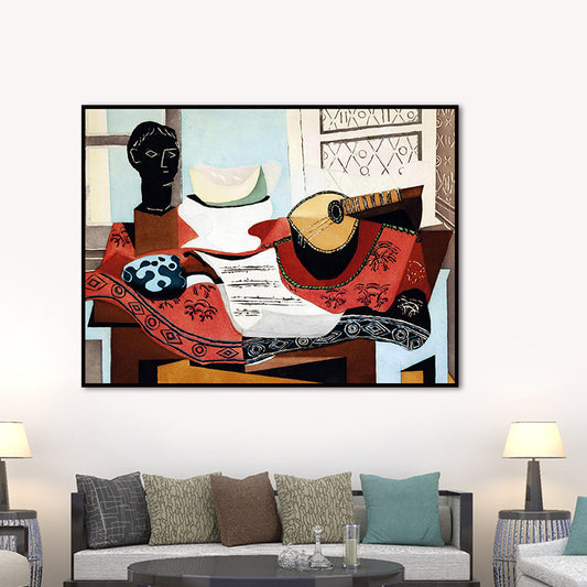 Canvas Textured Painting Nordic Style Guitar Wall Decor, Multiple Sizes Available Clearhalo 'Arts' 'Canvas Art' 1656539