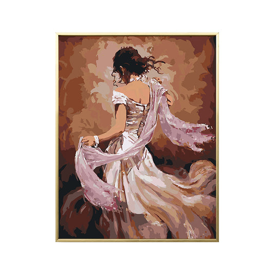 Glam Style Dancing Girl Painting Pastel Color Guest Room Wall Art, Multiple Sizes Clearhalo 'Arts' 'Canvas Art' 1656577