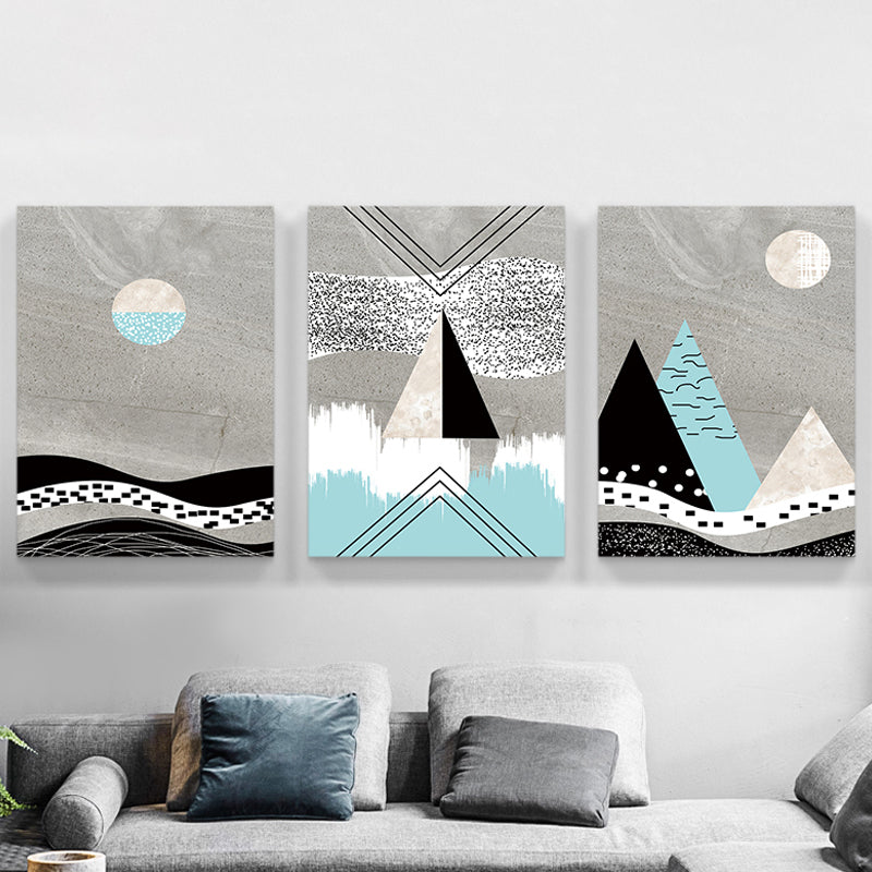 Textured Abstract Wall Art Decor Nordic Canvas Print in Light Color for Room, Set of 3 Clearhalo 'Arts' 'Canvas Art' 1656616