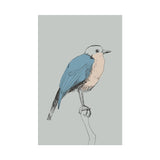 Canvas Blue Wall Decor Minimalist Bird Art Print for Nursery, Multiple Size Options Clearhalo 'Art Gallery' 'Canvas Art' 'Kids' Arts' 1656672