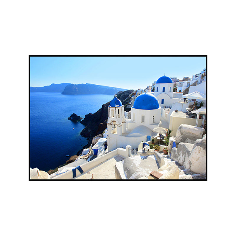 Scandinavian Water City Wrapped Canvas Soft Color for Drawing Room Wall Art Print Clearhalo 'Arts' 'Canvas Art' 1656722