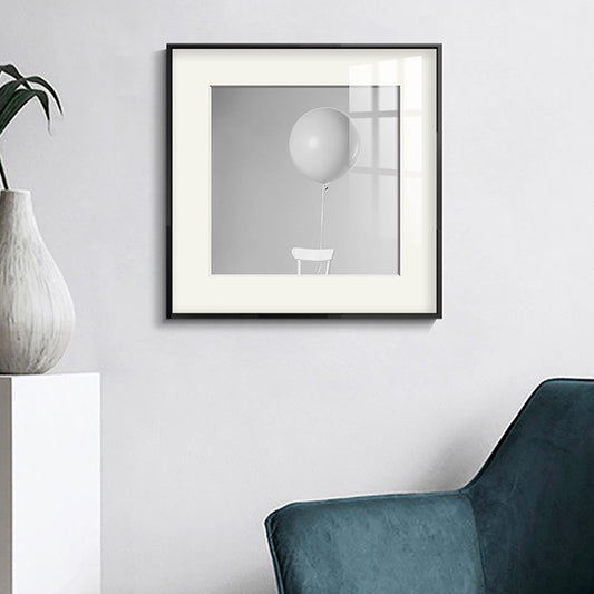 Modern Balloon Square Canvas Print Grey for Parlor Wall Art Decor, Multiple Size Options Clearhalo 'Art Gallery' 'Canvas Art' 'Contemporary Art Gallery' 'Modern' Arts' 1656742