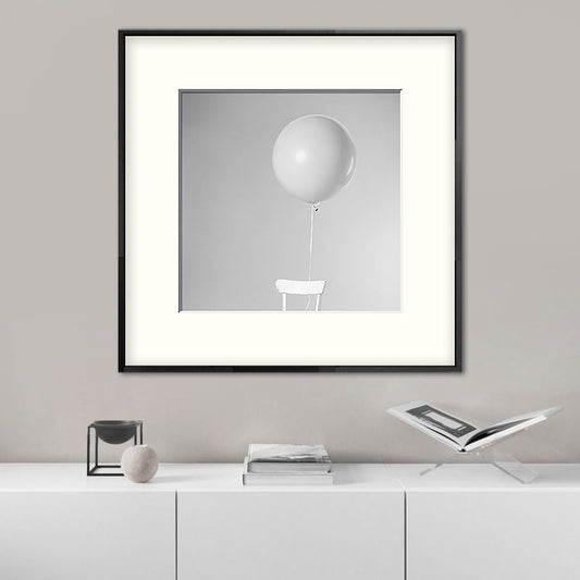 Modern Balloon Square Canvas Print Grey for Parlor Wall Art Decor, Multiple Size Options Clearhalo 'Art Gallery' 'Canvas Art' 'Contemporary Art Gallery' 'Modern' Arts' 1656743