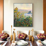 Green Rustic Wall Art Decor Blooming Flower by the Witte River Painting for Home Clearhalo 'Art Gallery' 'Canvas Art' 'Country Art Gallery' 'French Country' 'Rustic' Arts' 1656791