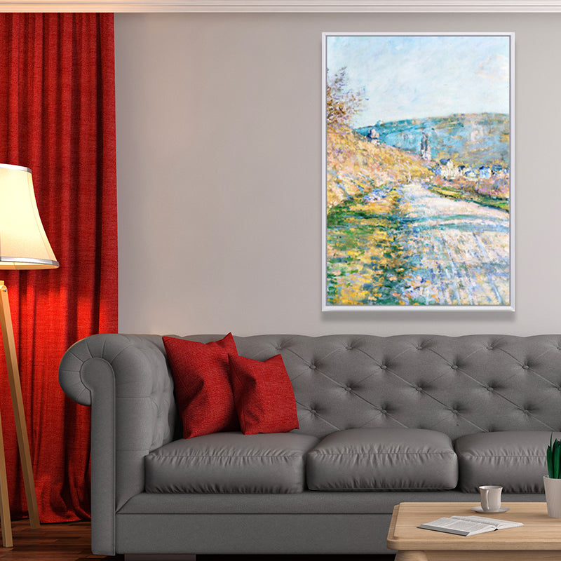 Spring in River Wall Decor Farmhouse Picturesque Scenery Canvas Art in Light Color Purple Design 2 Clearhalo 'Art Gallery' 'Canvas Art' 'Country Art Gallery' 'French Country' 'Rustic' Arts' 1656803