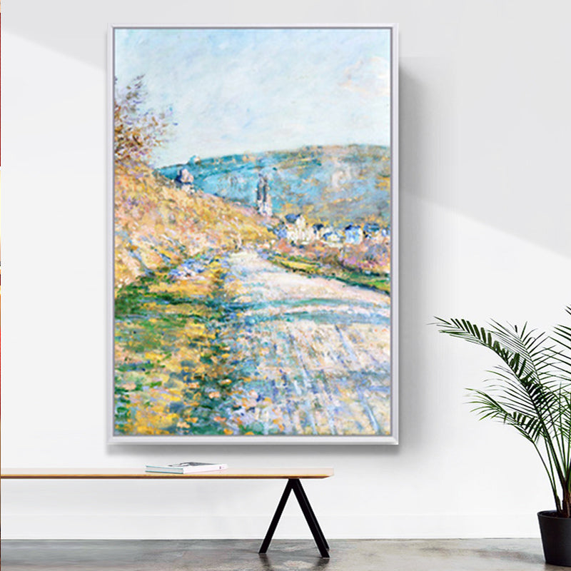 Spring in River Wall Decor Farmhouse Picturesque Scenery Canvas Art in Light Color Clearhalo 'Art Gallery' 'Canvas Art' 'Country Art Gallery' 'French Country' 'Rustic' Arts' 1656804