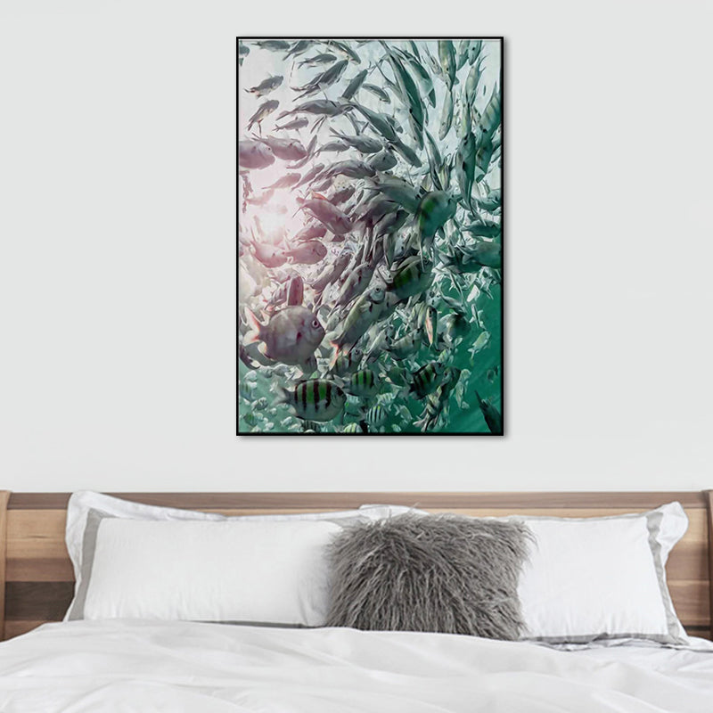 Colorful Coastal Scenery Canvas Print Textured Surface Wall Art Decor for Dining Room Clearhalo 'Art Gallery' 'Canvas Art' 'Contemporary Art Gallery' 'Modern' Arts' 1656933