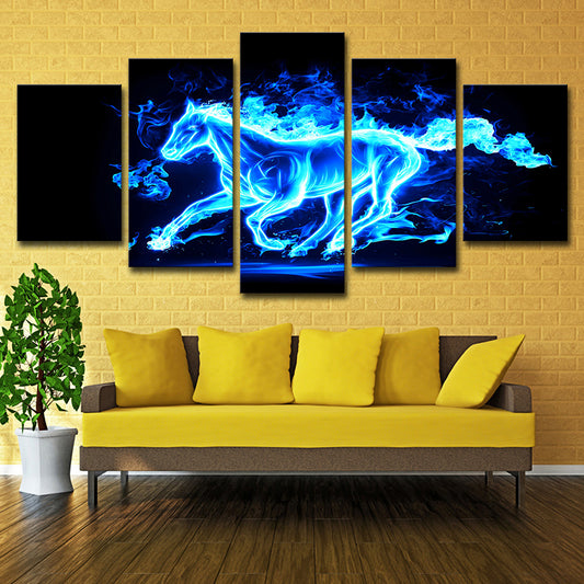 Multi-Piece Image Running Horse Painting Contemporary Canvas Wall Art, Multiple Sizes Clearhalo 'Art Gallery' 'Canvas Art' 'Contemporary Art Gallery' 'Modern' Arts' 1656947