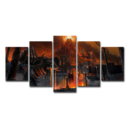 Multi-Piece Nighty Castle Painting Canvas Children's Art Wall Print for Kids Bedroom Clearhalo 'Art Gallery' 'Canvas Art' 'Kids' Arts' 1656956