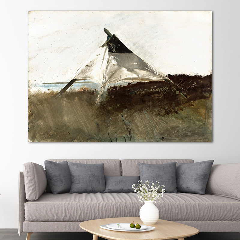 Wilds Painting Wall Decor Farmhouse Gloomy Scenery Canvas Art in Dark Color for Home White Clearhalo 'Art Gallery' 'Canvas Art' 'Country Art Gallery' 'French Country' 'Rustic' Arts' 1656988