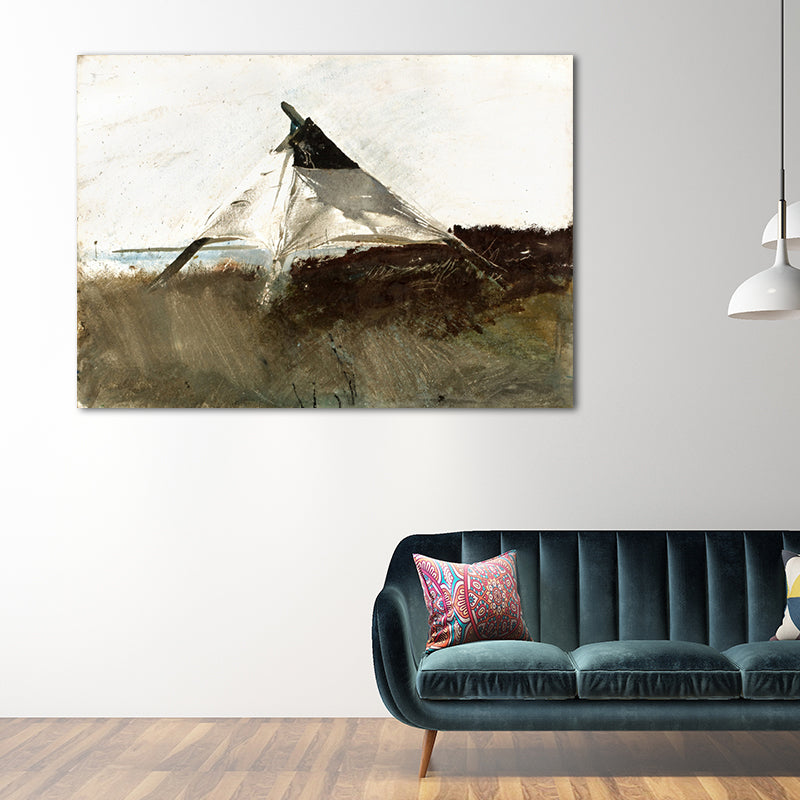 Wilds Painting Wall Decor Farmhouse Gloomy Scenery Canvas Art in Dark Color for Home Clearhalo 'Art Gallery' 'Canvas Art' 'Country Art Gallery' 'French Country' 'Rustic' Arts' 1656989