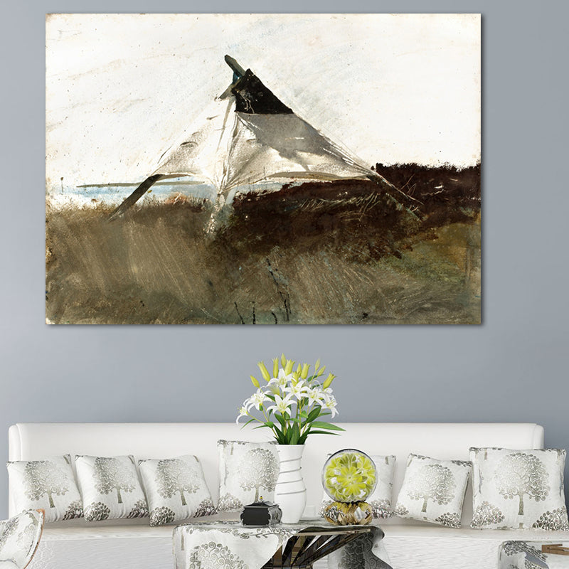 Wilds Painting Wall Decor Farmhouse Gloomy Scenery Canvas Art in Dark Color for Home Clearhalo 'Art Gallery' 'Canvas Art' 'Country Art Gallery' 'French Country' 'Rustic' Arts' 1656990