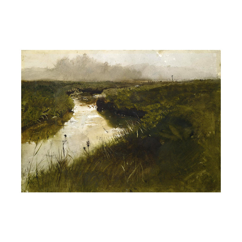 Wilds Painting Wall Decor Farmhouse Gloomy Scenery Canvas Art in Dark Color for Home Clearhalo 'Art Gallery' 'Canvas Art' 'Country Art Gallery' 'French Country' 'Rustic' Arts' 1656995