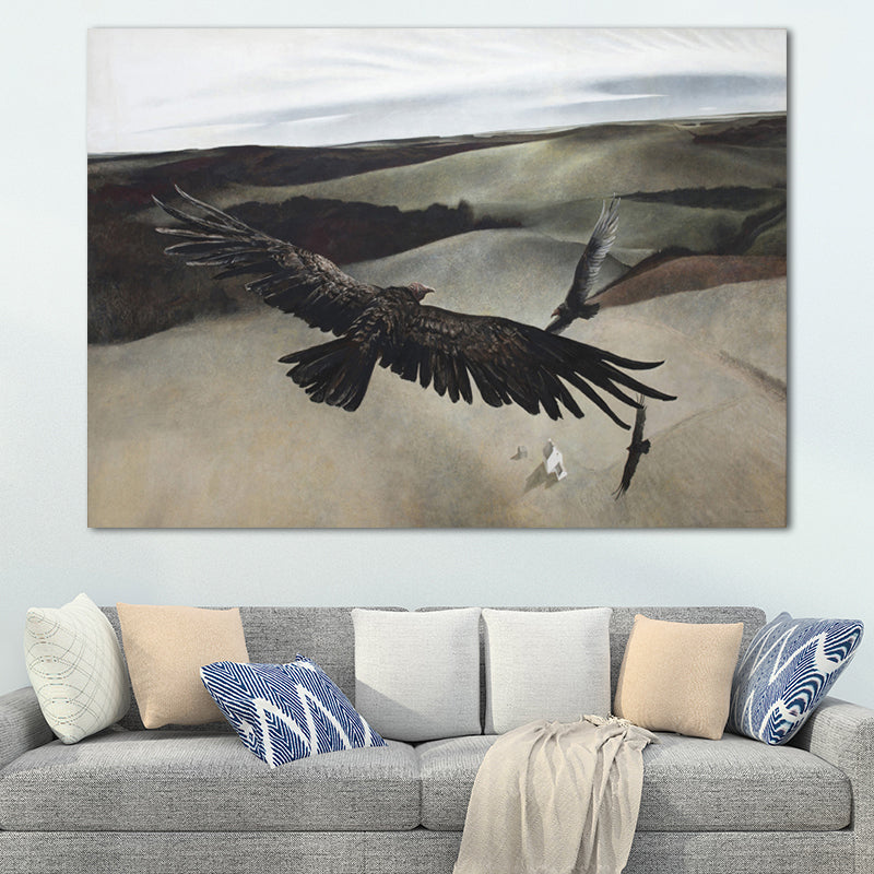 Wilds Painting Wall Decor Farmhouse Gloomy Scenery Canvas Art in Dark Color for Home Black Clearhalo 'Art Gallery' 'Canvas Art' 'Country Art Gallery' 'French Country' 'Rustic' Arts' 1656996