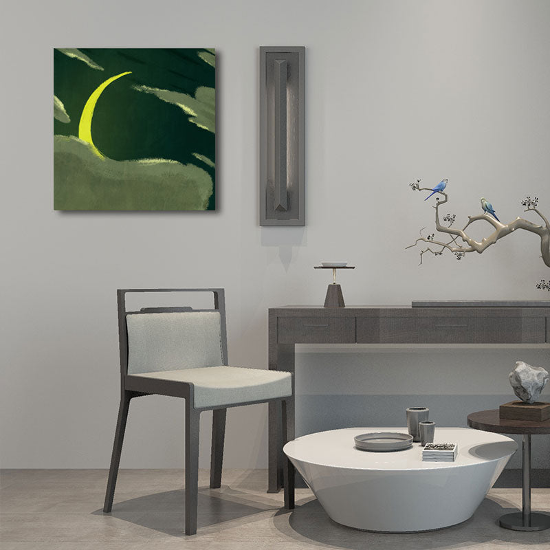 Moon Behind the Cloud Canvas Print Dark Color Childrens Art Painting for Kids Room Clearhalo 'Art Gallery' 'Canvas Art' 'Kids' Arts' 1657011