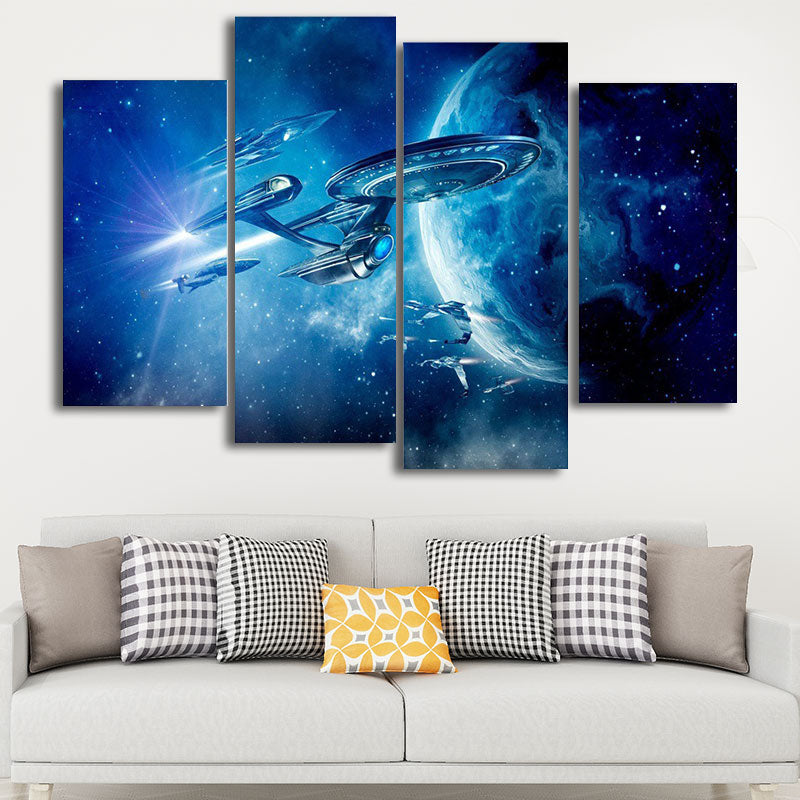 Children's Art Planet Scenery Art Canvas Textured Light Color Wall Decor for Kitchen Clearhalo 'Art Gallery' 'Canvas Art' 'Kids' Arts' 1657041