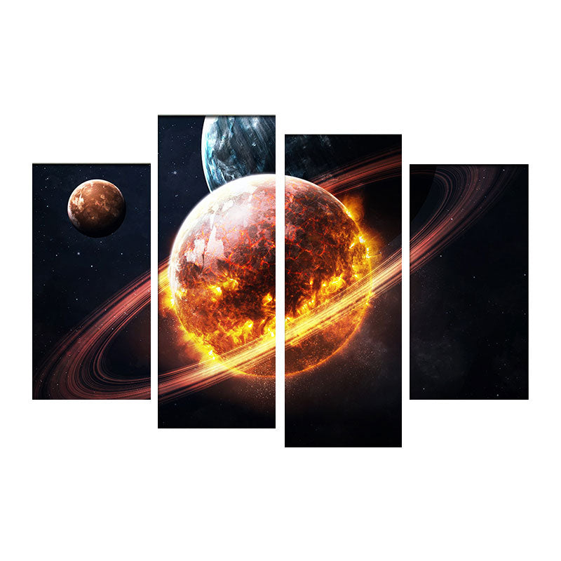 Children's Art Planet Scenery Art Canvas Textured Light Color Wall Decor for Kitchen Clearhalo 'Art Gallery' 'Canvas Art' 'Kids' Arts' 1657049