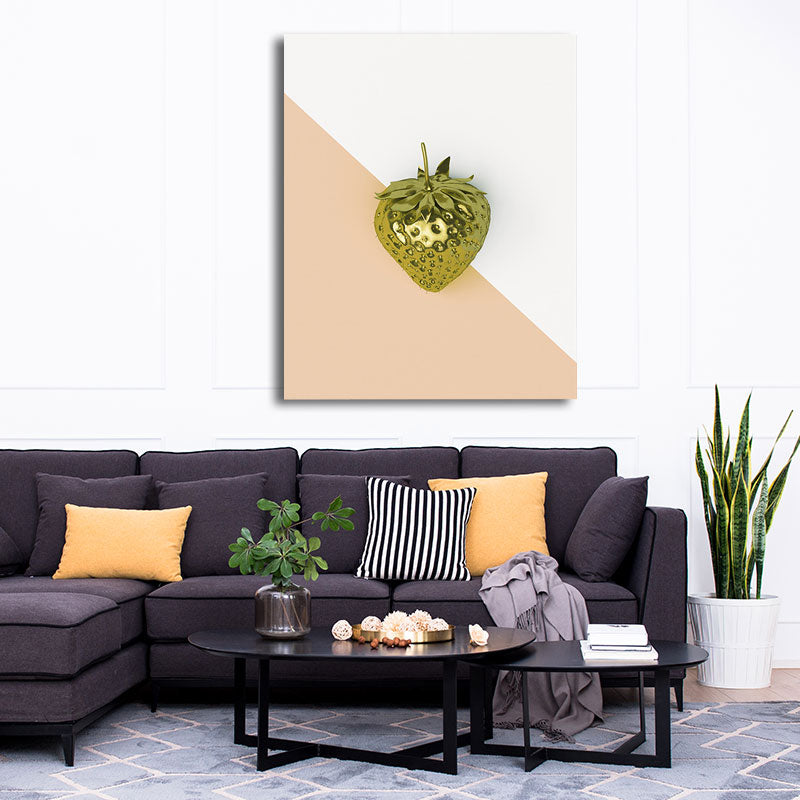 Geometric Canvas Wall Art Nordic Style Tasty Fruit Print Wall Decor in Bright Color Green Clearhalo 'Arts' 'Canvas Art' 1657051