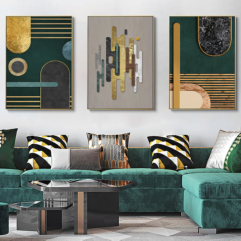 Glam Metal Wall Art Decor Bright Color Abstract Patterned Canvas for Living Room Clearhalo 'Arts' 'Canvas Art' 1657080