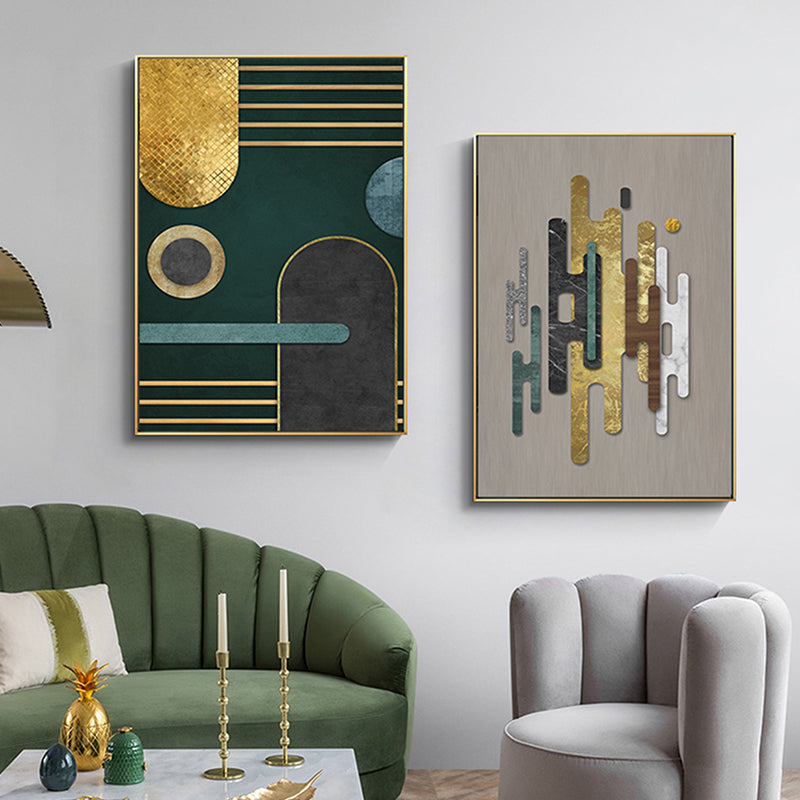 Glam Metal Wall Art Decor Bright Color Abstract Patterned Canvas for Living Room Clearhalo 'Arts' 'Canvas Art' 1657090