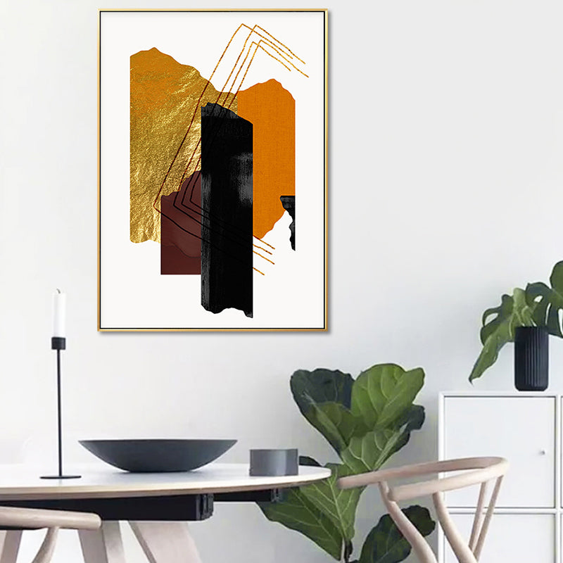 Mixed Media Glam Canvas Wall Art with Abstract Pattern in Dark Color for Bedroom Clearhalo 'Arts' 'Canvas Art' 1657101