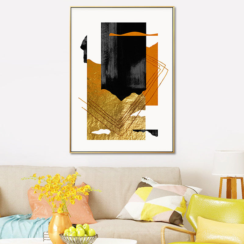 Mixed Media Glam Canvas Wall Art with Abstract Pattern in Dark Color for Bedroom Clearhalo 'Arts' 'Canvas Art' 1657109