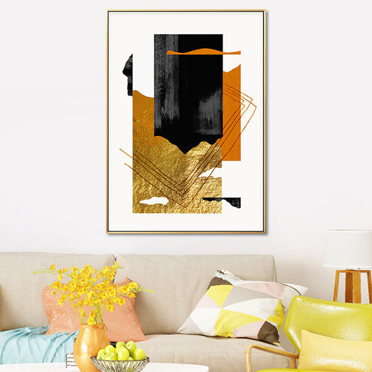 Mixed Media Glam Canvas Wall Art with Abstract Pattern in Dark Color for Bedroom Clearhalo 'Arts' 'Canvas Art' 1657109