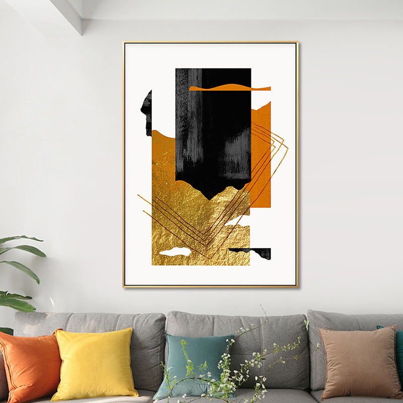 Mixed Media Glam Canvas Wall Art with Abstract Pattern in Dark Color for Bedroom Clearhalo 'Arts' 'Canvas Art' 1657110