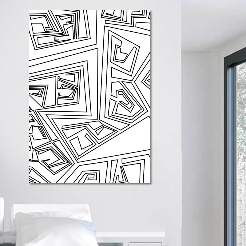 Charcoal Drawings Abstract Pattern Art Minimalism Canvas Textured Painting in White White Design 1 Clearhalo 'Art Gallery' 'Canvas Art' 'Contemporary Art Gallery' 'Contemporary Art' 'Minimalism' 'Minimalist Art Gallery' 'Scandinavian' Arts' 1657117