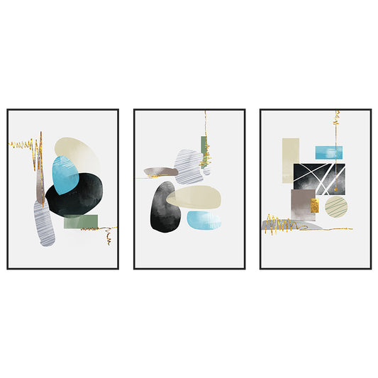 Soft Color Geometric Shape Canvas Print Abstract Modern Textured Wall Art Set for Home Clearhalo 'Art Gallery' 'Canvas Art' 'Contemporary Art Gallery' 'Modern' Arts' 1657134
