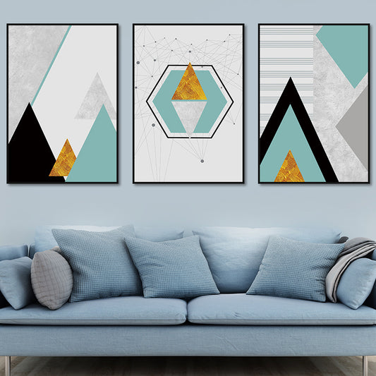 Soft Color Geometric Shape Canvas Print Abstract Modern Textured Wall Art Set for Home Clearhalo 'Art Gallery' 'Canvas Art' 'Contemporary Art Gallery' 'Modern' Arts' 1657140