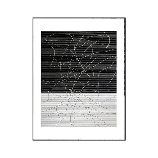 Minimalism Style Irregular Line Art in Black Textured Wall Print for Living Room Clearhalo 'Art Gallery' 'Canvas Art' 'Contemporary Art Gallery' 'Contemporary Art' 'Minimalism' 'Minimalist Art Gallery' 'Scandinavian' Arts' 1657146