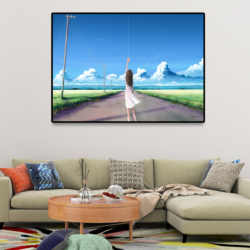 Prayed Girl Along Field Canvas Textured Living Room Wall Art Decor, Multiple Size Option Clearhalo 'Art Gallery' 'Canvas Art' 'Kids' Arts' 1657175