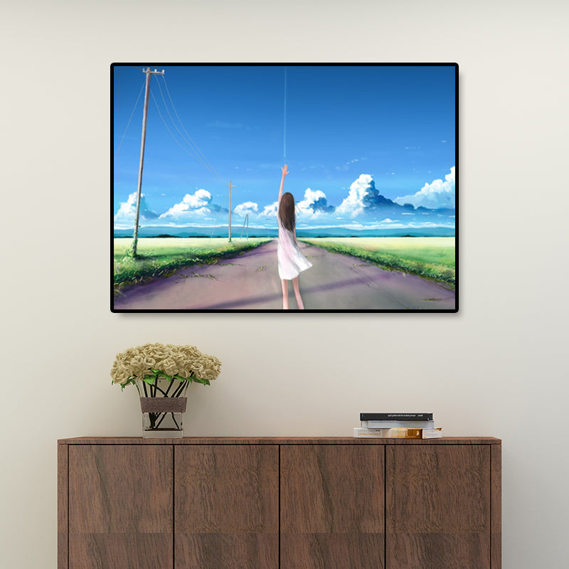 Prayed Girl Along Field Canvas Textured Living Room Wall Art Decor, Multiple Size Option Clearhalo 'Art Gallery' 'Canvas Art' 'Kids' Arts' 1657176