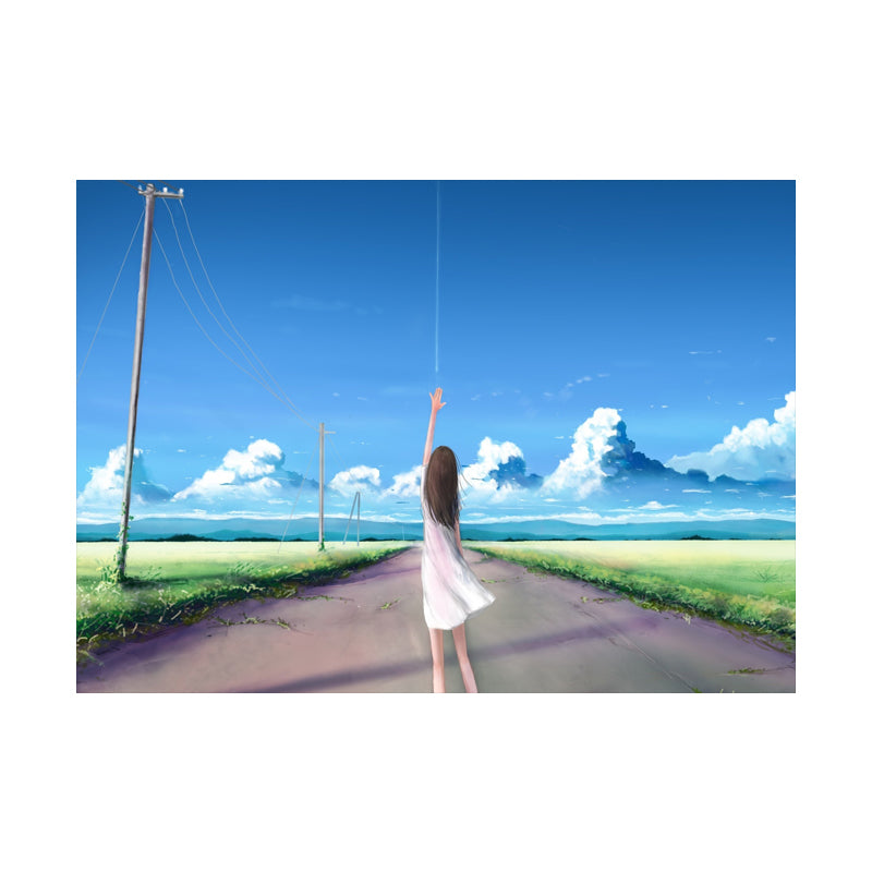 Prayed Girl Along Field Canvas Textured Living Room Wall Art Decor, Multiple Size Option Clearhalo 'Art Gallery' 'Canvas Art' 'Kids' Arts' 1657177