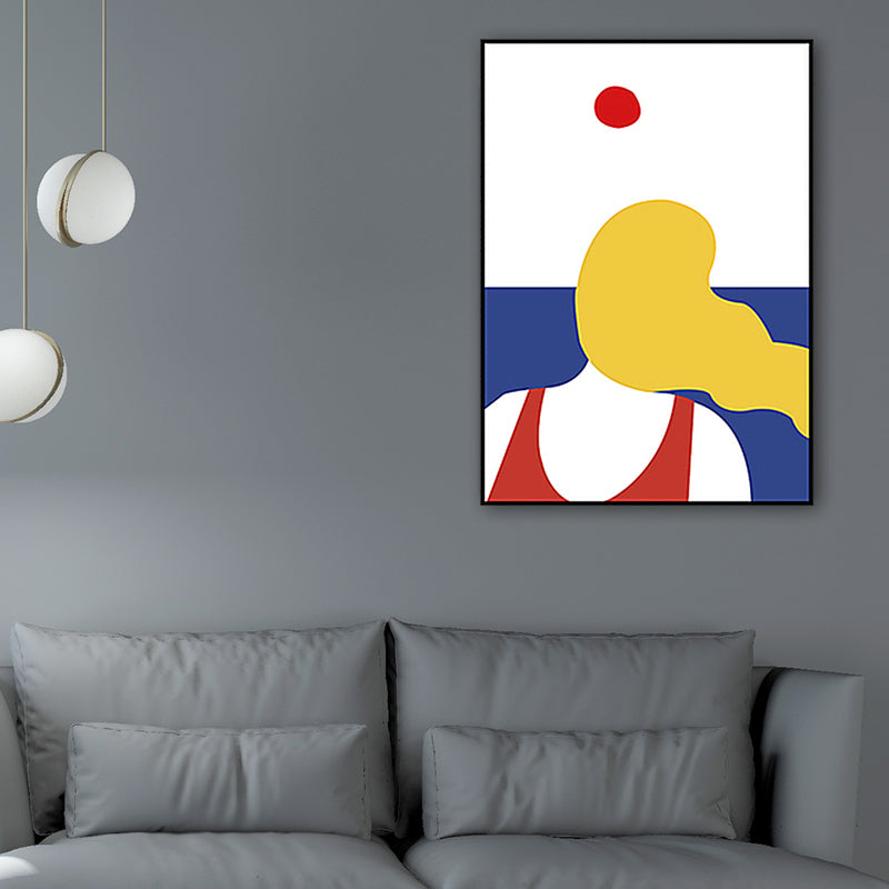 Canvas Textured Wall Art Mid-Century Modern Back of Blondie Painting for Living Room Clearhalo 'Art Gallery' 'Canvas Art' 'Industrial' 'Mid-Century Modern' 'Minimalist Art Gallery' Arts' 1657190