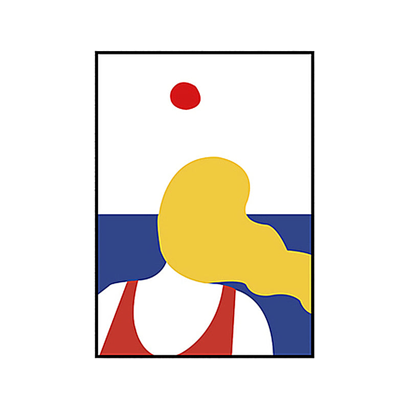 Canvas Textured Wall Art Mid-Century Modern Back of Blondie Painting for Living Room Clearhalo 'Art Gallery' 'Canvas Art' 'Industrial' 'Mid-Century Modern' 'Minimalist Art Gallery' Arts' 1657191