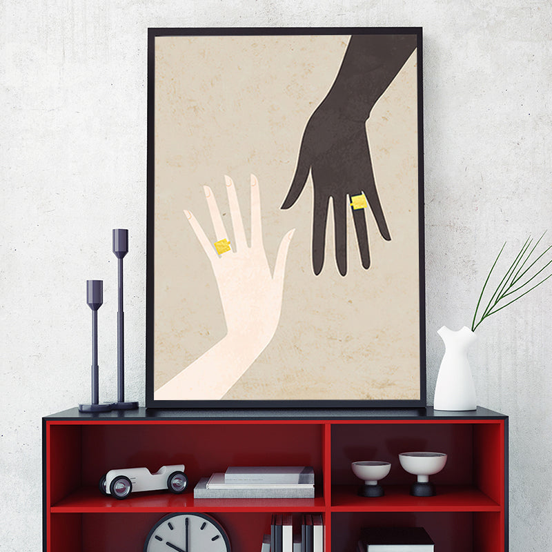 Color pastel doble manos pintura escandinava de lienzo texturizado arte de pared para sala de estar