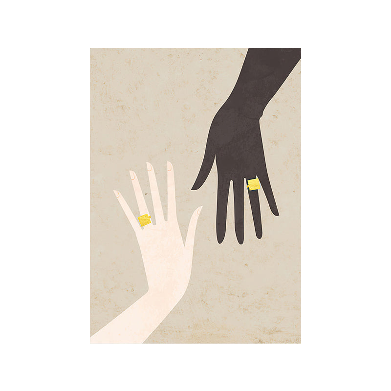 Pastel Color Double Hands Painting Scandinavian Textured Canvas Wall Art for Living Room Clearhalo 'Arts' 'Canvas Art' 1657205