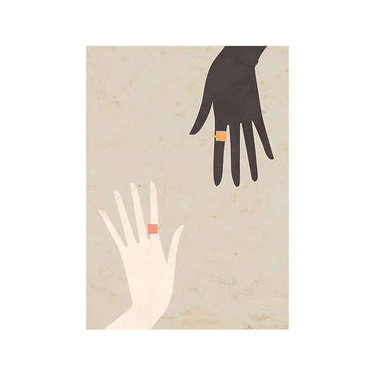 Pastel Color Double Hands Painting Scandinavian Textured Canvas Wall Art for Living Room Clearhalo 'Arts' 'Canvas Art' 1657212