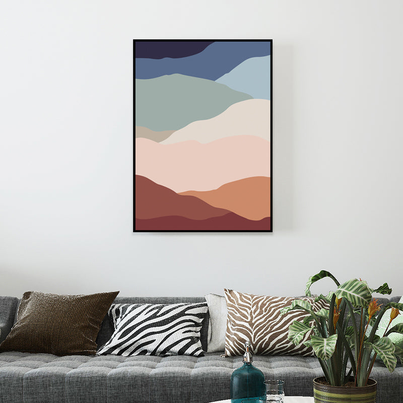 Abstract Pattern Wall Decor Pastel Color Canvas Art Prints Textured for Living Room Blue Clearhalo 'Arts' 'Canvas Art' 1657227