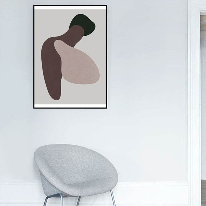 Mid-Century Modern Abstract Painting Dark Color Textured Wall Art Decor for Bedroom Grey Clearhalo 'Art Gallery' 'Canvas Art' 'Industrial' 'Mid-Century Modern' 'Minimalist Art Gallery' Arts' 1657245