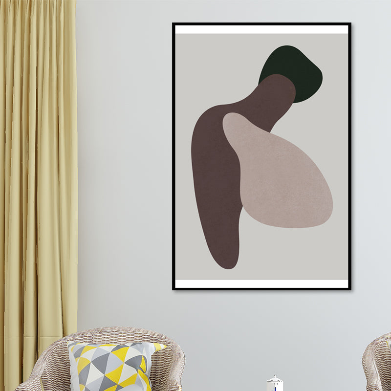 Mid-Century Modern Abstract Painting Dark Color Textured Wall Art Decor for Bedroom Clearhalo 'Art Gallery' 'Canvas Art' 'Industrial' 'Mid-Century Modern' 'Minimalist Art Gallery' Arts' 1657246