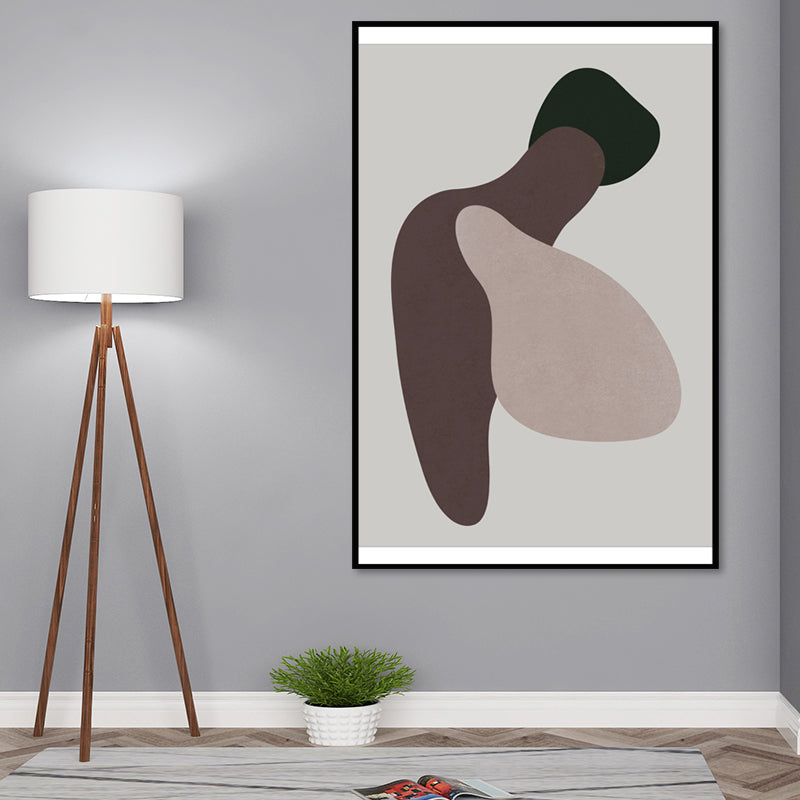 Mid-Century Modern Abstract Painting Dark Color Textured Wall Art Decor for Bedroom Clearhalo 'Art Gallery' 'Canvas Art' 'Industrial' 'Mid-Century Modern' 'Minimalist Art Gallery' Arts' 1657247