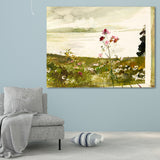 Realist Andrew Wise Scenery Painting Green Textured Wall Art for Living Room Clearhalo 'Art Gallery' 'Canvas Art' 'Country Art Gallery' 'French Country' 'Rustic' Arts' 1657286